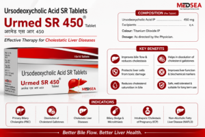 Urmed SR 450 Tablet by Medsea Healthcare Ursodeoxycholic Acid 450 mg sustained release tablets